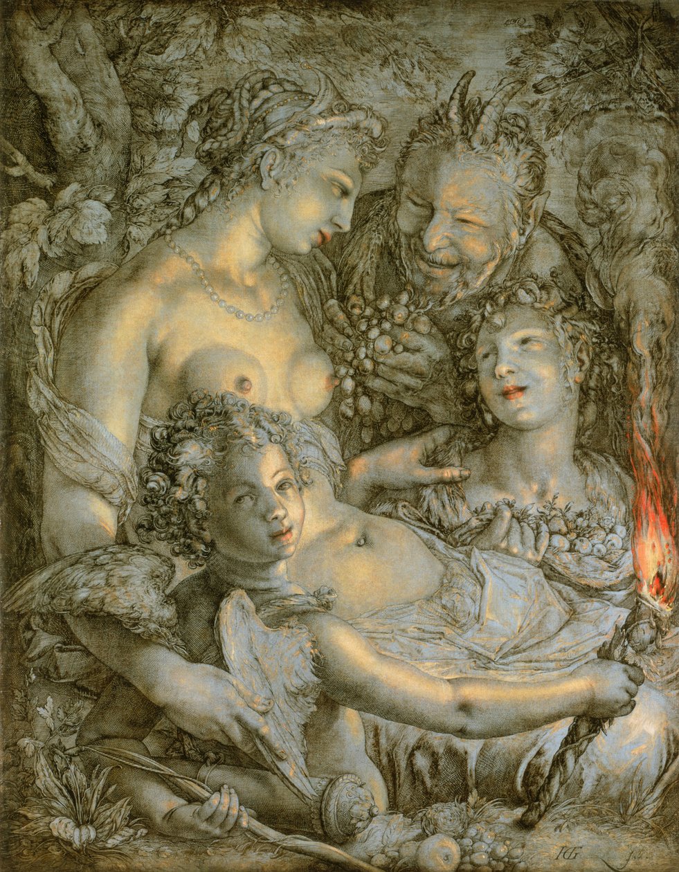 Sine Cerere et Libero friget Venus (Senza Cerere e Bacco, Venere si congelerebbe) da Hendrik Goltzius