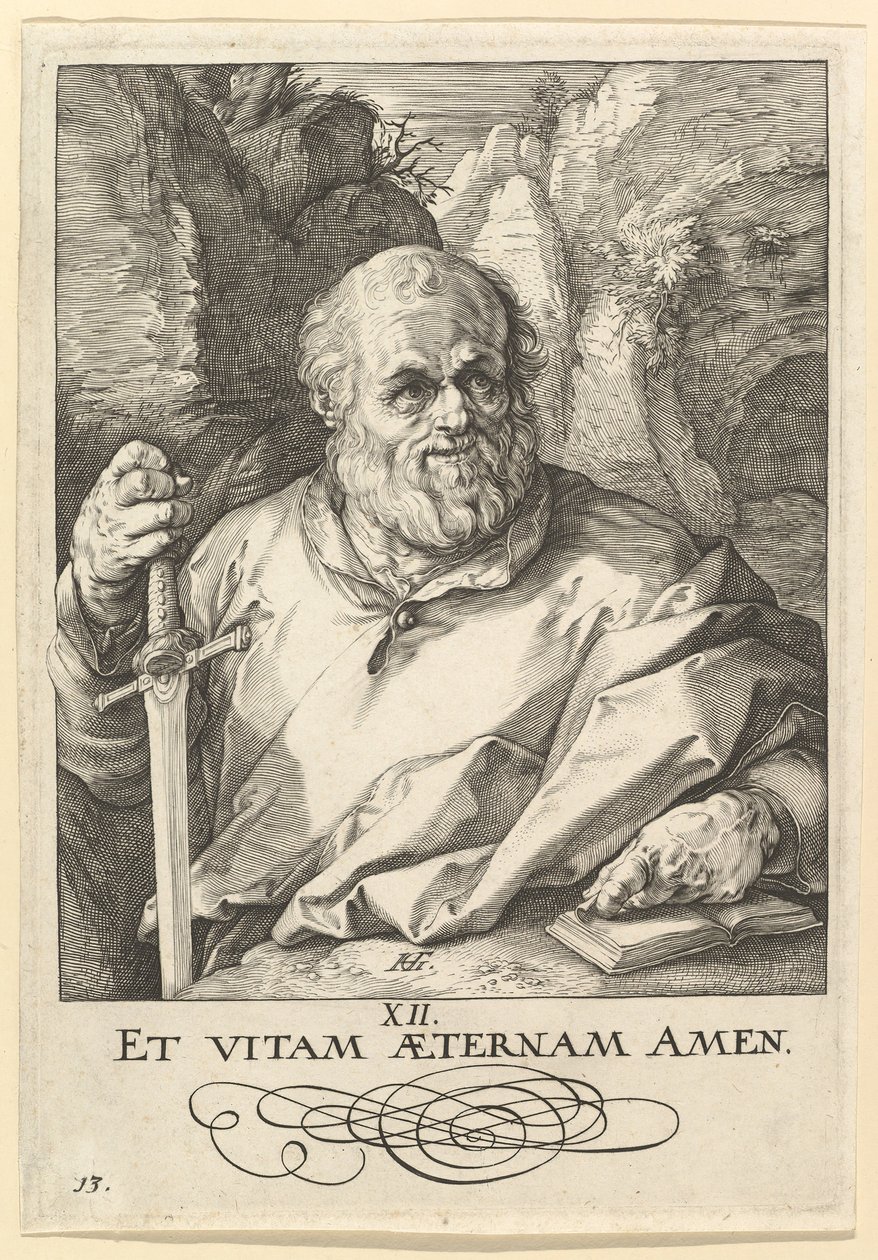 San Mattia, da Cristo, gli Apostoli e San Paolo con il Credo, ca. 1589 da Hendrik Goltzius