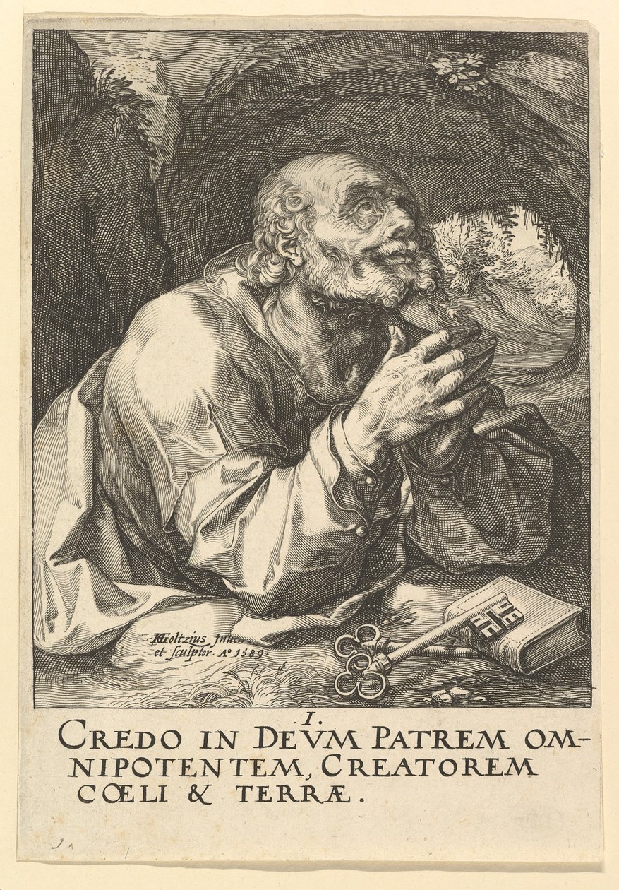 San Pietro, da Cristo, gli Apostoli e San Paolo con il Credo da Hendrik Goltzius