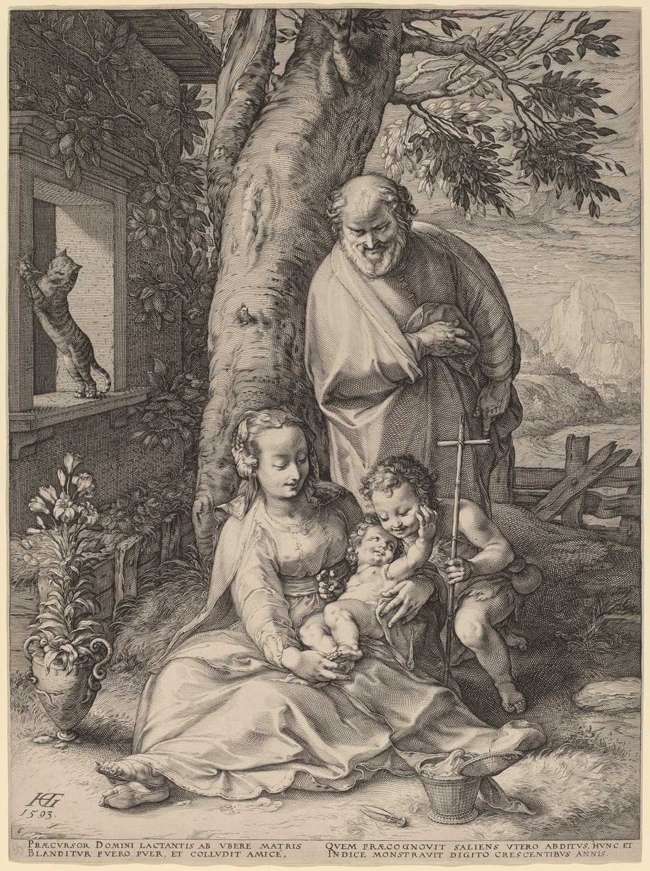 La Sacra Famiglia con il Bambino Giovanni Battista da Hendrik Goltzius