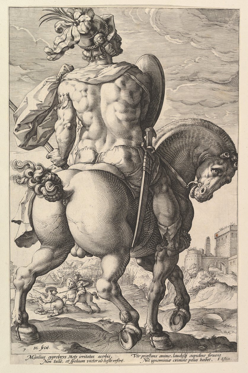 Tito Manlio, dalla serie Gli Eroi Romani, 1586 da Hendrik Goltzius