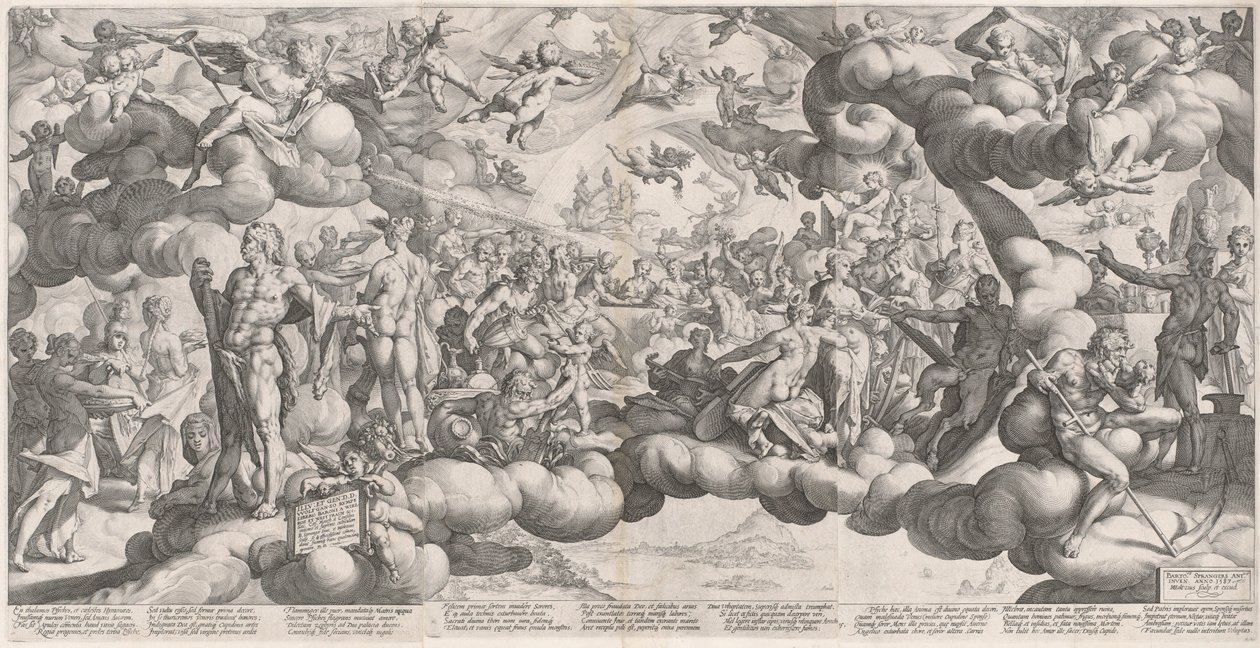 Il matrimonio di Cupido e Psiche da Hendrik Goltzius after Bartholomaeus Spranger
