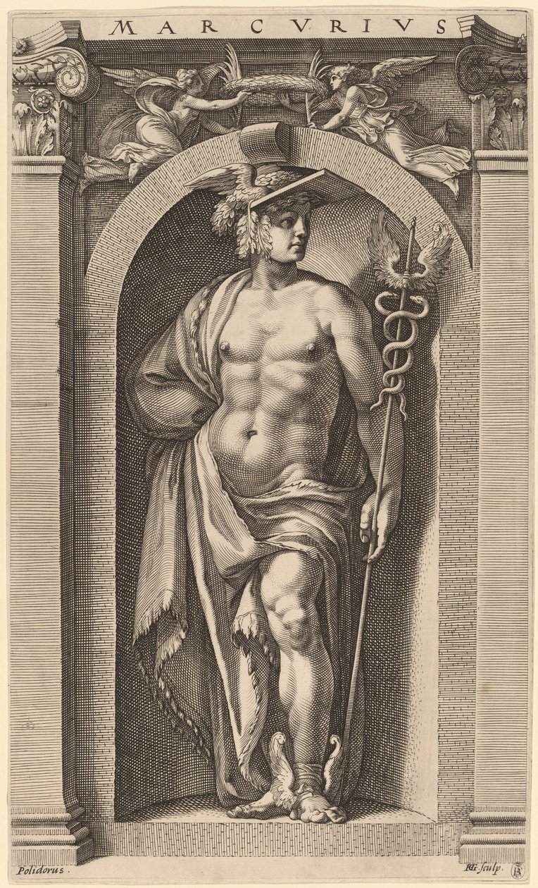 Mercurio da Hendrik Goltzius after Polidoro da Caravaggio