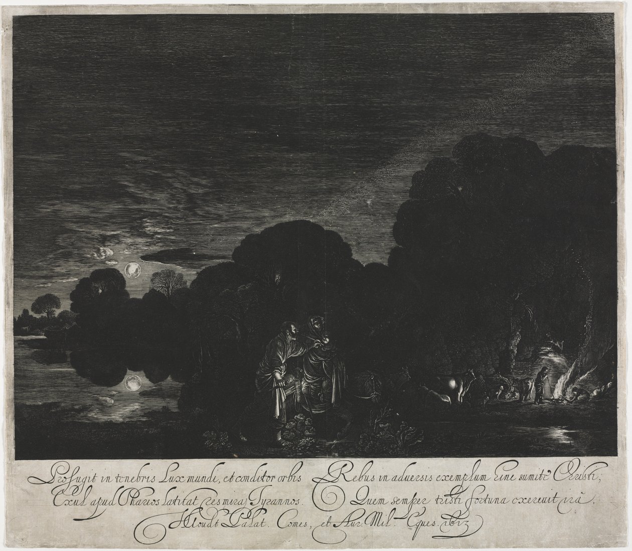 La fuga in Egitto (Notte) da Hendrik Goudt