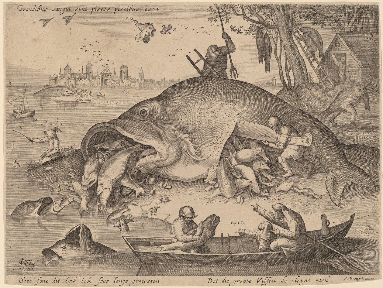 I Pesci Grandi Mangiano i Pesci Piccoli da Hendrik Hondius after Pieter Bruegel the Elder
