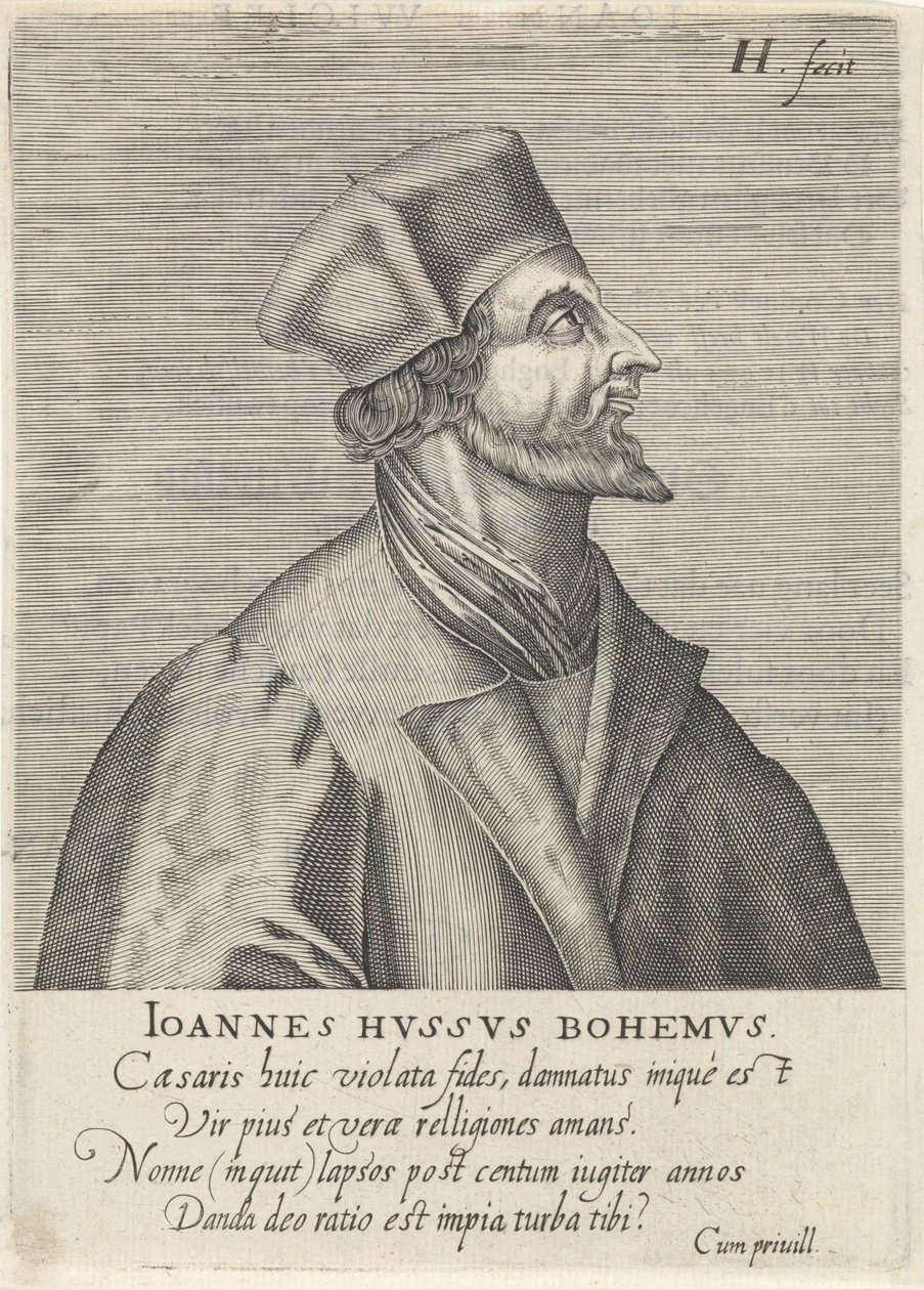 Ritratto di John Hus, 1599 da Hendrik Hondius the Elder