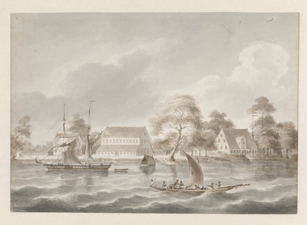 Pianta Jagtlust sul fiume Suriname da Hendrik Huygens