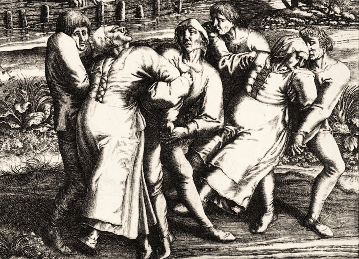 Peste danzante, Strasburgo, Alsazia, 1518 da Hendrik I Hondius