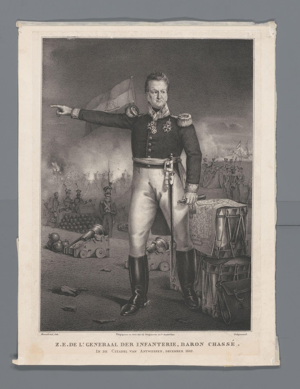 Il tenente generale di fanteria, barone Chassé nella cittadella di Anversa, dicembre 1832 da Hendrik Jan Heerenbrood