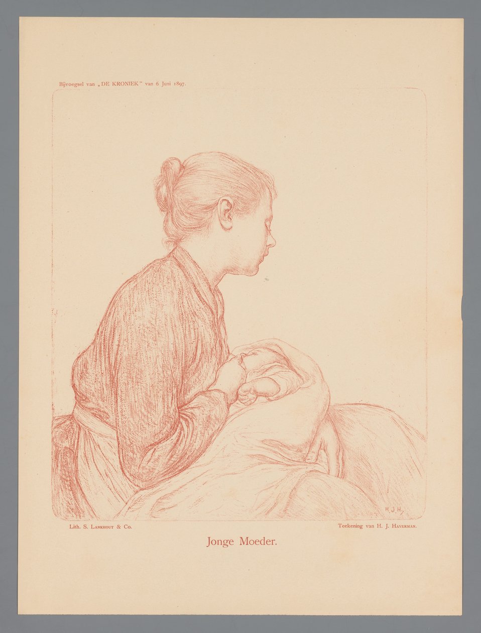 Giovane madre da Hendrik Johannes Haverman