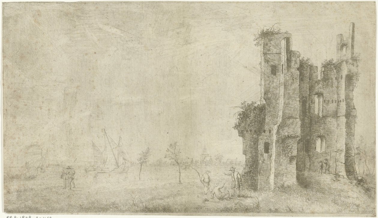 Rovina della Casa di Merwede vicino a Dordrecht da Hendrik Kobell