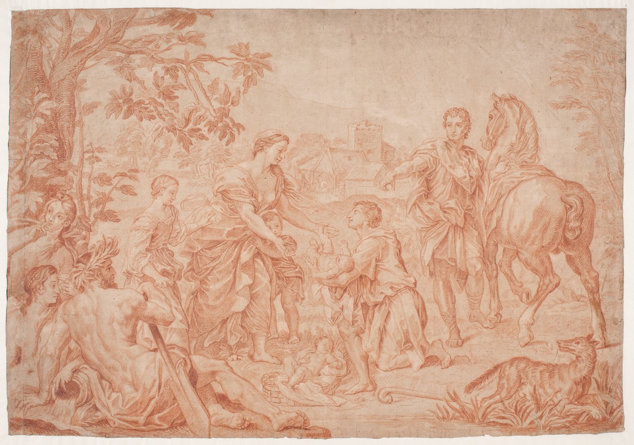 Romolo e Remo. (Livio I, 4). Studio dal dipinto di Carlo Maratti a Sanssouci, Potsdam (realizzato nel 1692 per Niccolò Maria Pallavicini) da Hendrik Krock