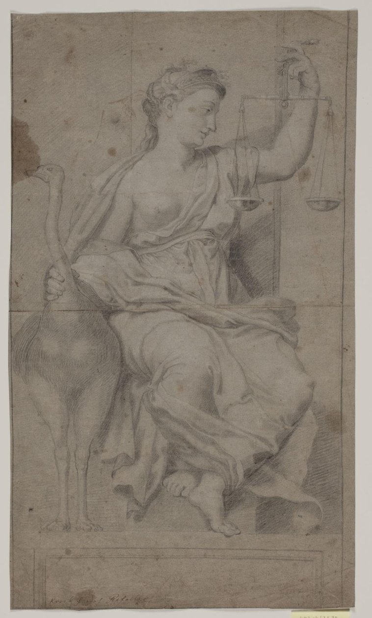 Giustizia seduta (studio dopo una figura nella Sala di Costantino, Vaticano, Roma) da Hendrik Krock