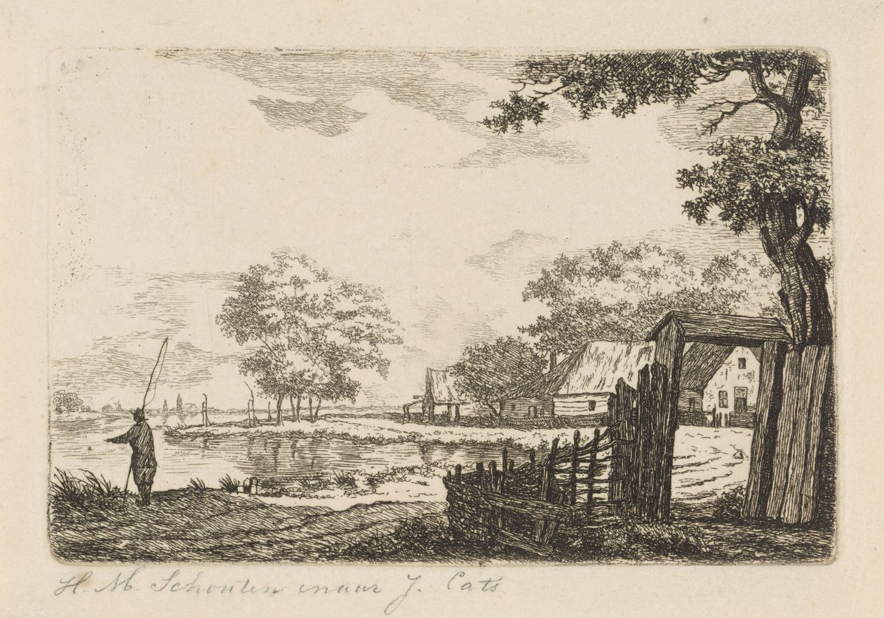 Paesaggio con pescatore da Hendrik Marcus Schouten