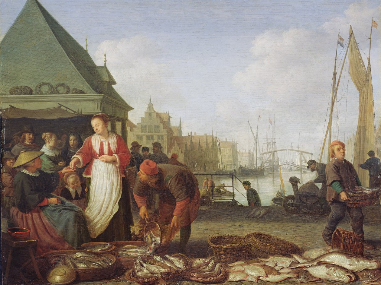 Il mercato del pesce di Rotterdam da Hendrik Martensz Sorgh