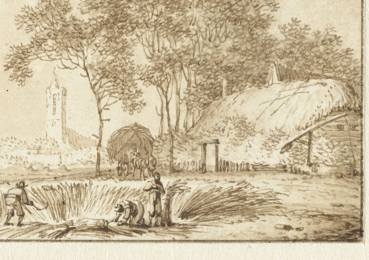 Mietitori presso una fattoria da Hendrik Meijer
