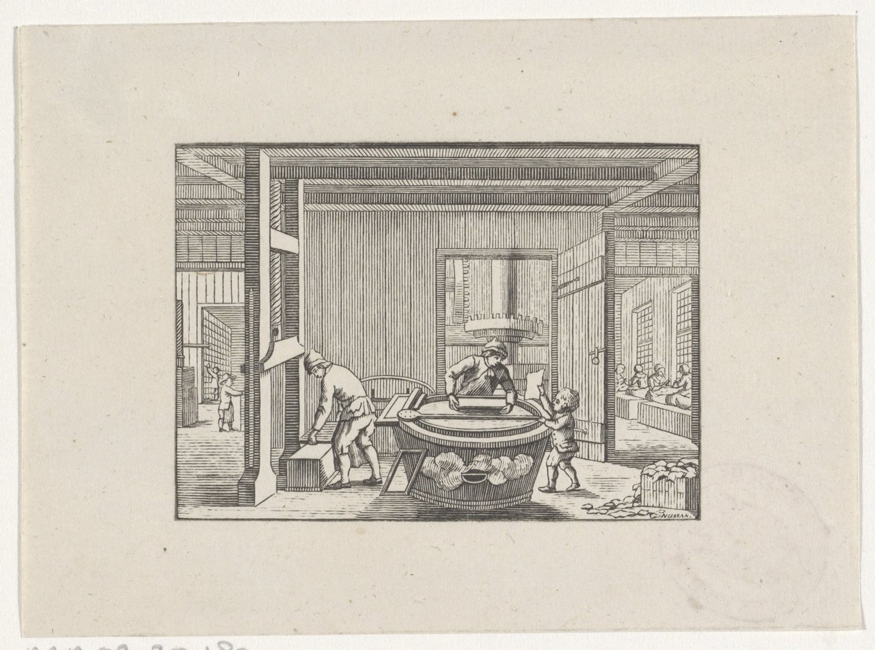 Figure al lavoro in una cartiera da Hendrik Numan