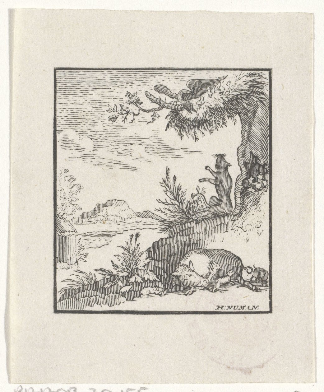 Rappresentazione di una storia dalle favole di Esopo da Hendrik Numan