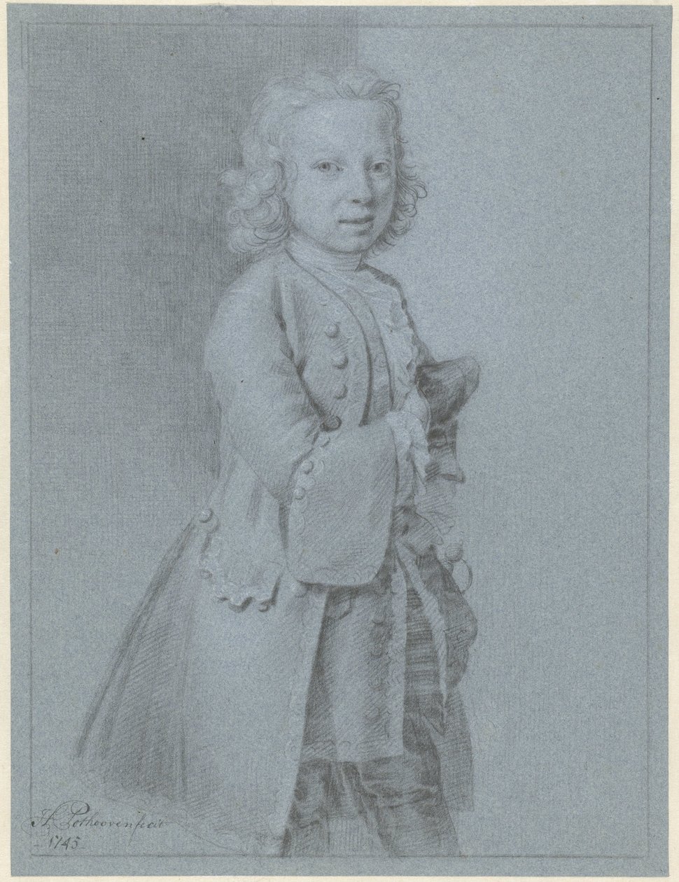 Ritratto di un ragazzo in piedi da Hendrik Pothoven