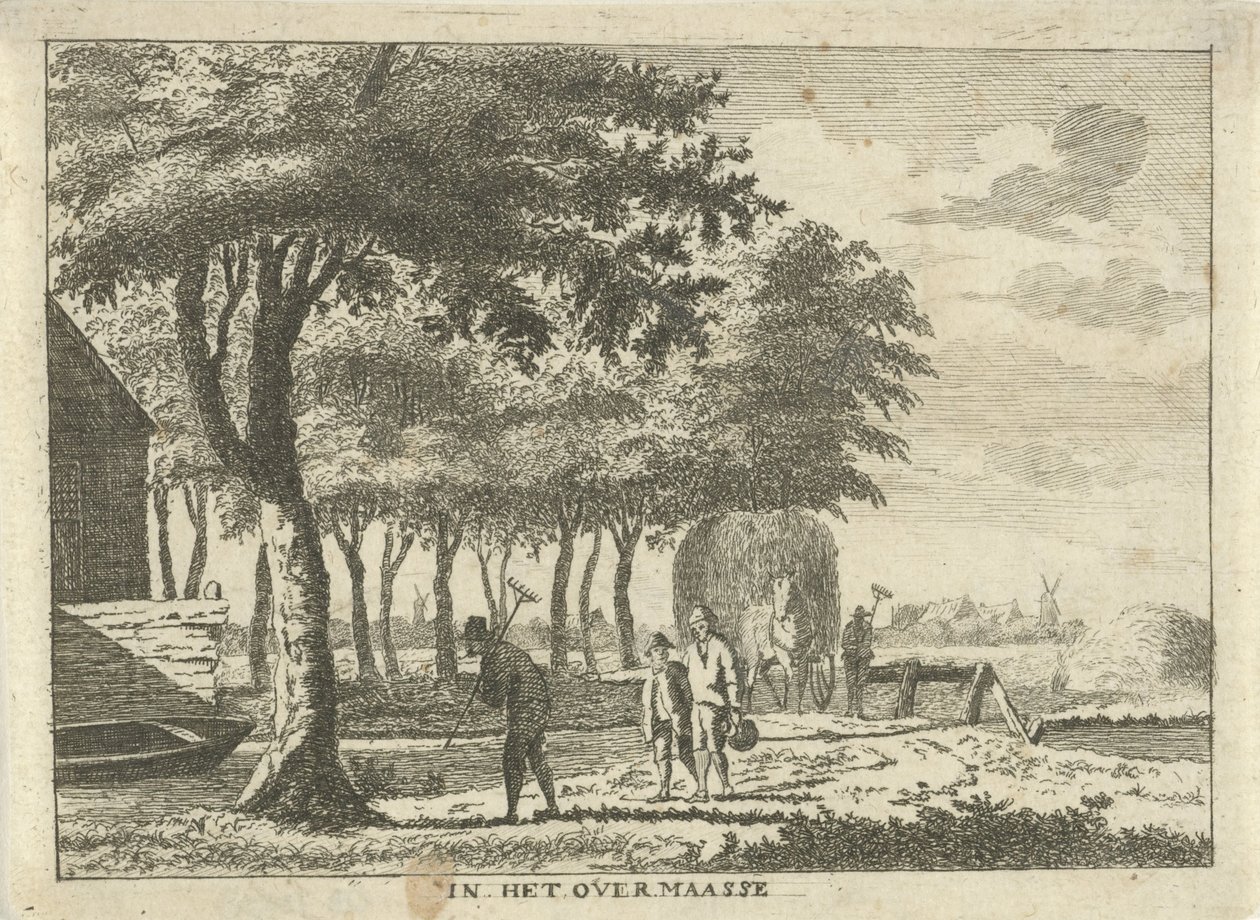 Contadini su un pezzo di terra In het Overmaasse Paesaggi nella regione di Schieland da Hendrik Roosing