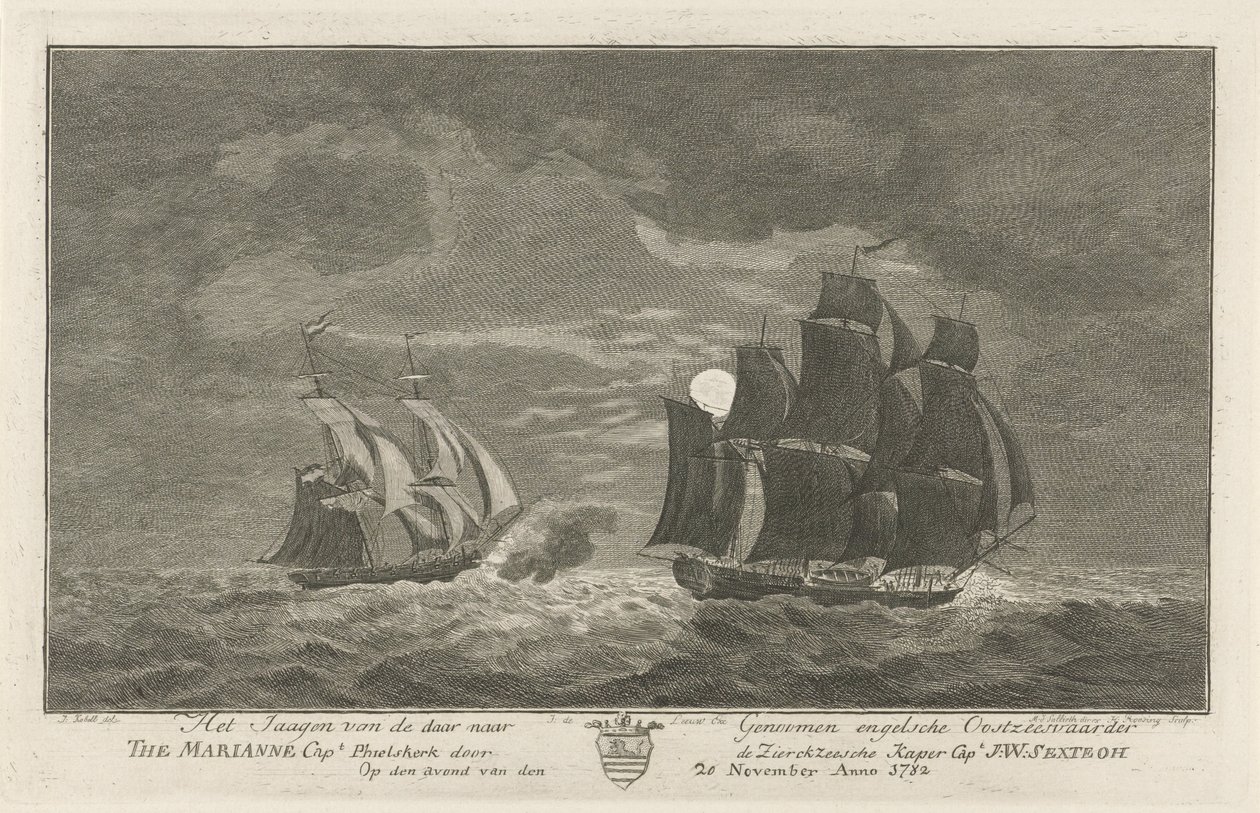 Sextroh caccia la Marianne, 1782 da Hendrik Roosing