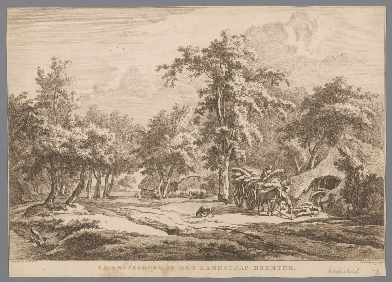 Paesaggio con carro di fieno vicino a Westerbork da Hendrik Schwegman
