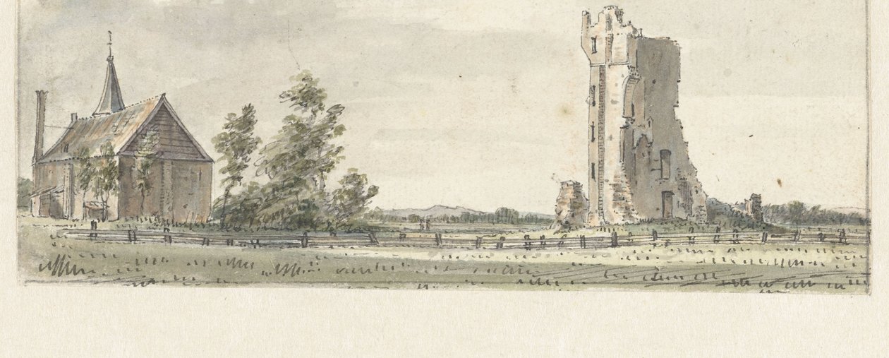 Le rovine della Casa di Kleef vicino a Haarlem da Hendrik Spilman
