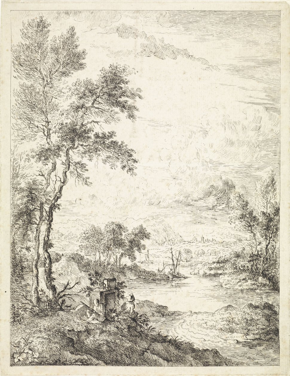 Paesaggio con un fiume da Hendrik Tavenier