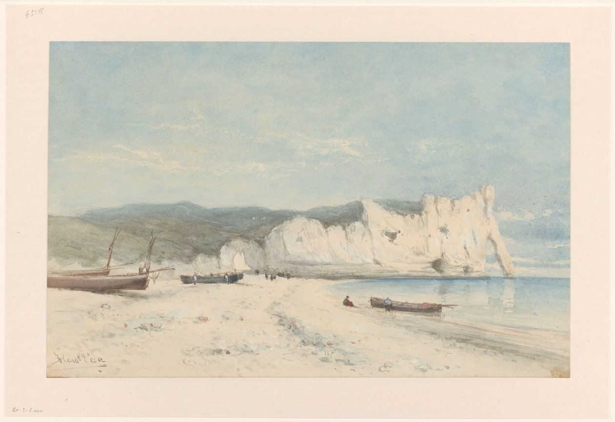 Paesaggio costiero con scogliere di gesso bianco da Hendrik Veder