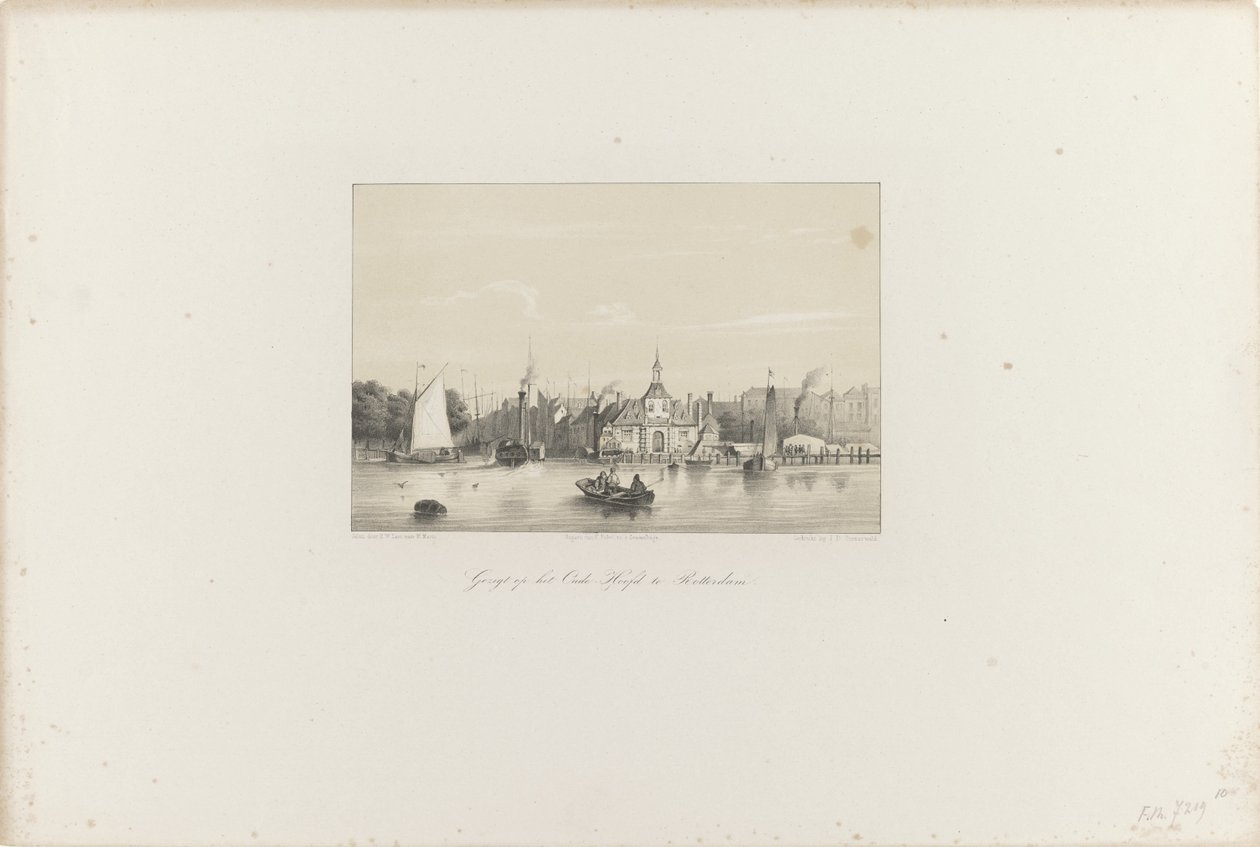 Veduta del Vecchio Capo a Rotterdam, 1854 (serie De Maatschappij ter Bevordering van Toonkunst, haar Muziekfeest en de stad Rotterdam) da Hendrik Wilhelmus Last