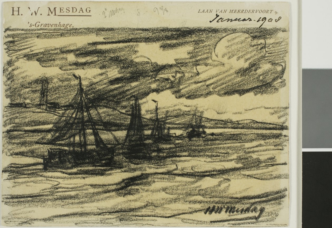 Navi in mare da Hendrik Willem Mesdag