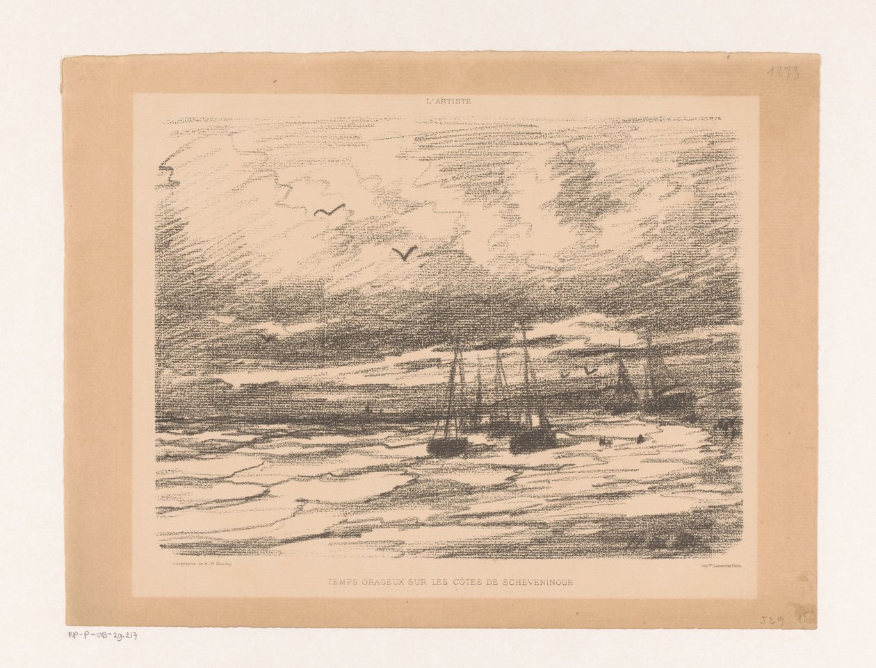 Tempo tempestoso sulla costa di Scheveningen da Hendrik Willem Mesdag
