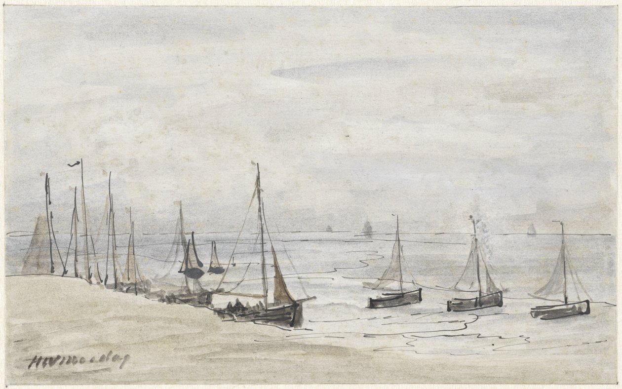 Barche da pesca sulla spiaggia da Hendrik Willem Mesdag