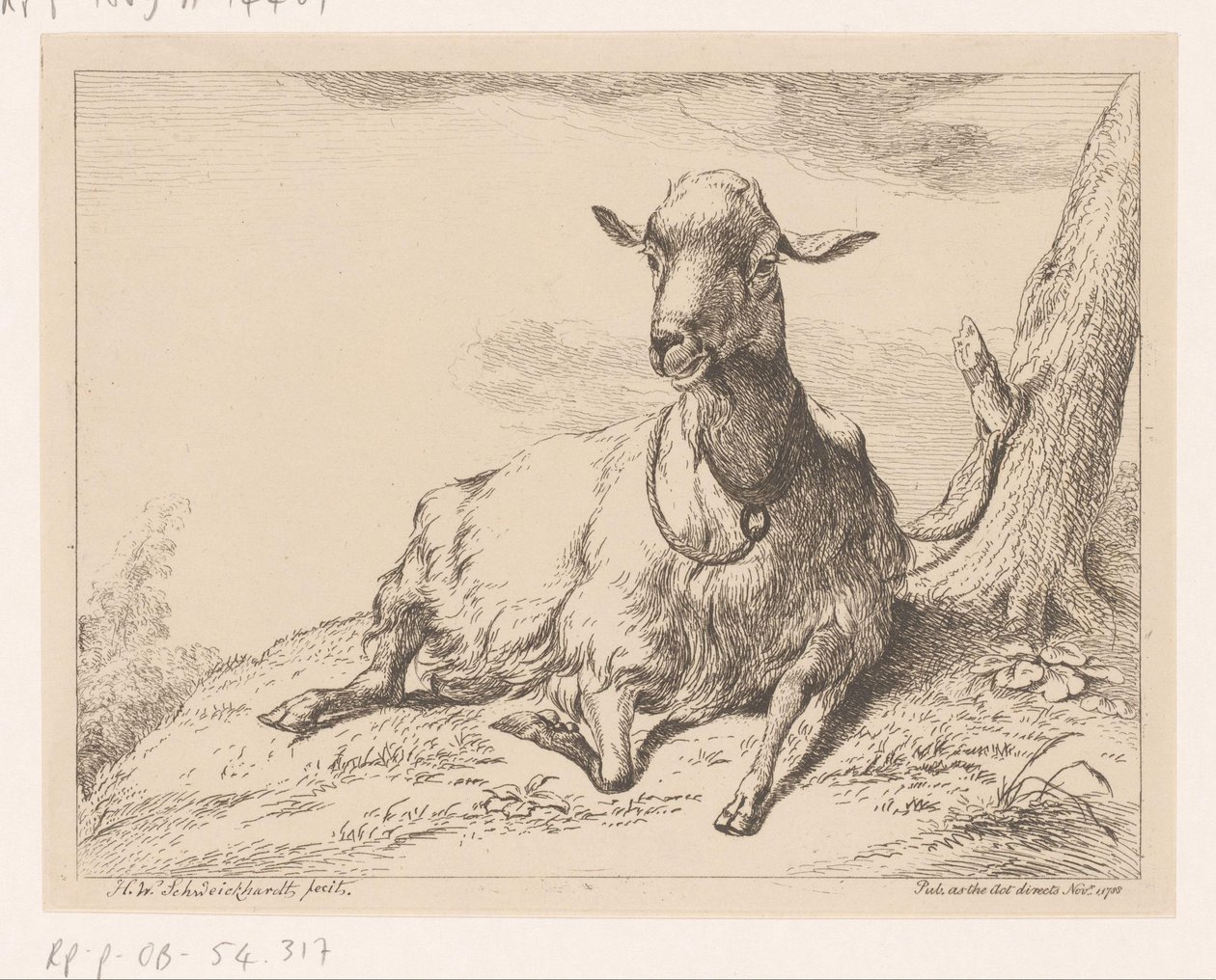 Capra sdraiata da Hendrik Willem Schweickhardt