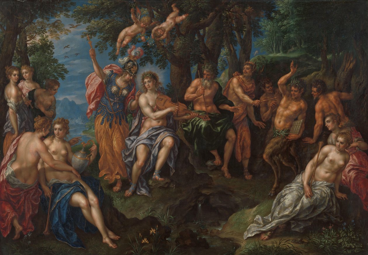 La gara tra Apollo e Pan da Hendrik de Clerck