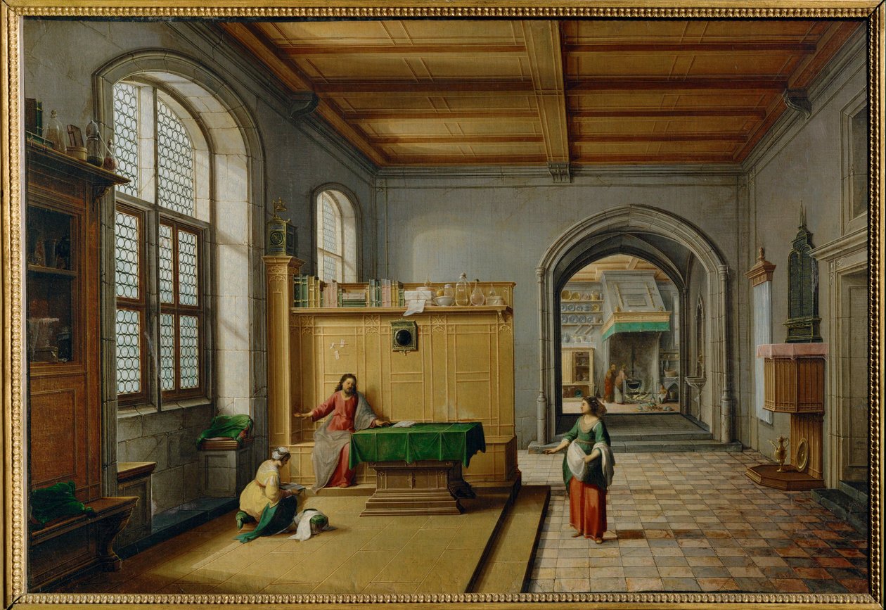 Gesù in casa di Marta e Maria di Betania ... da Hendrik van Steenwyck
