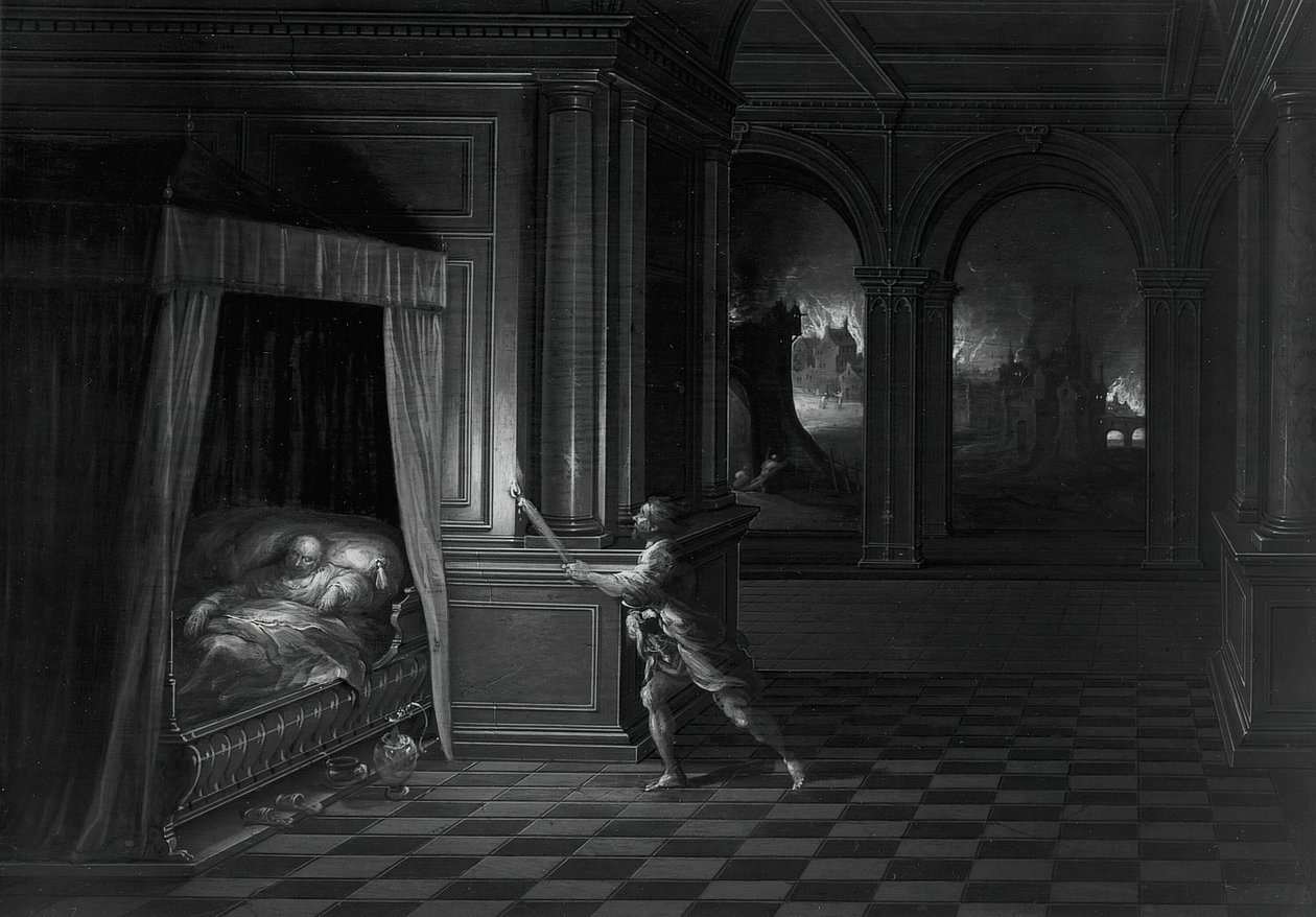 Enea salva Anchise dalla Troia in fiamme, 1605-1620 da Hendrik van Steenwyck II