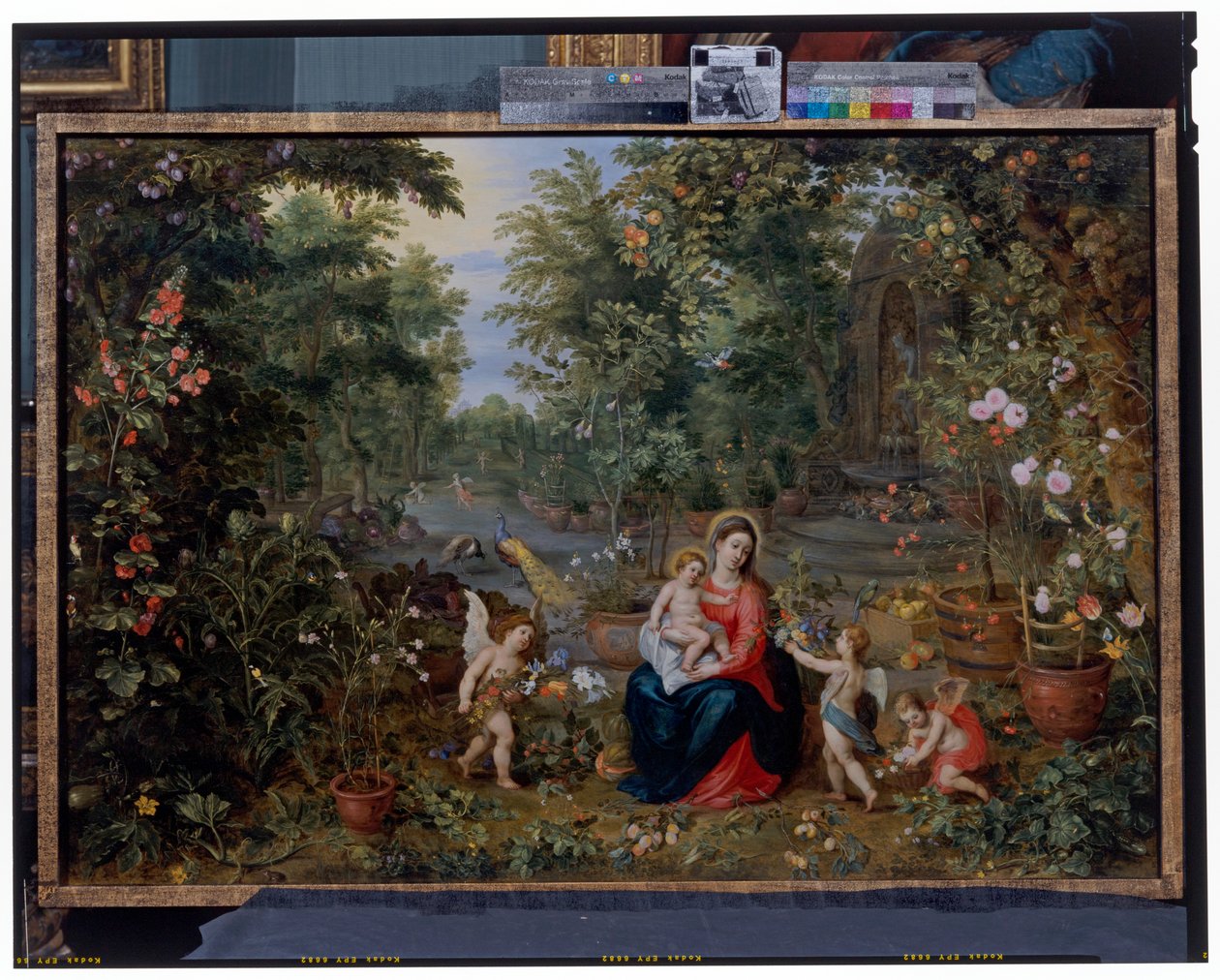 La Vergine e il Bambino seduti in un giardino con putti, uccelli e animali da Hendrik van the Elder Balen