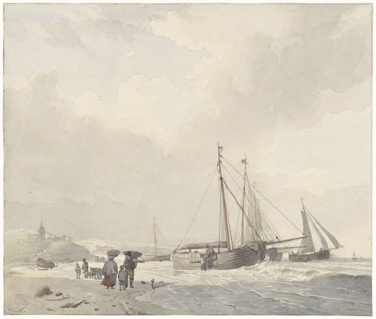 Vista sulla spiaggia di Scheveningen da Hendrikus van de Sande Bakhuyzen