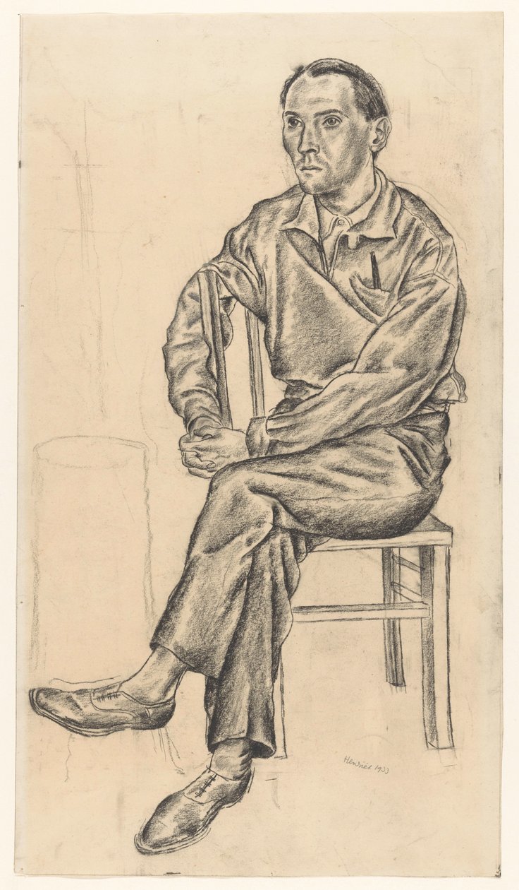 Uomo seduto su una sedia da Henk Henriët (signed by artist)