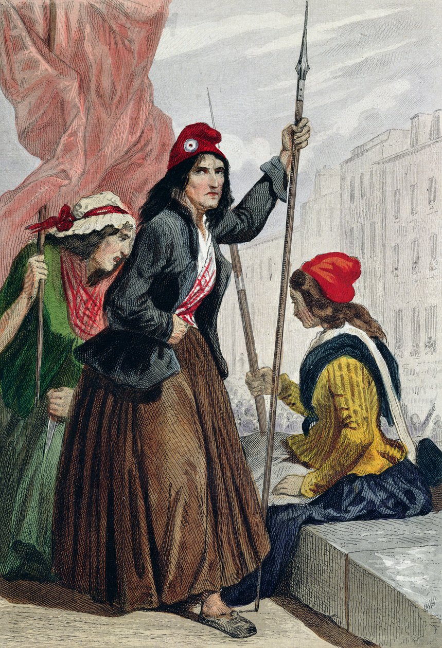 Le tricoteuses della ghigliottina sui gradini della chiesa di Saint-Roch, 16 ottobre 1793 da Henri Baron