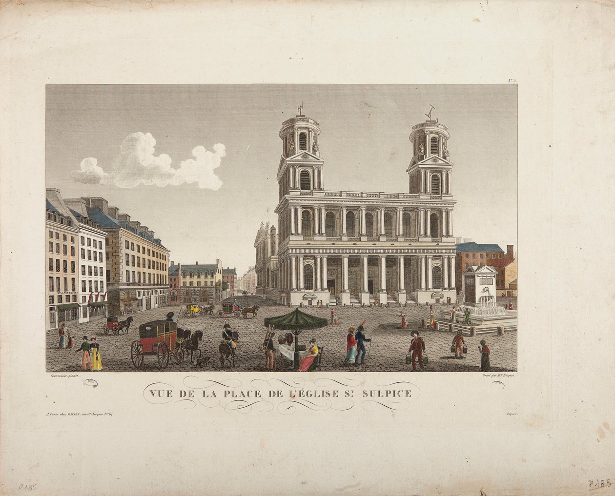 Vista della piazza della Chiesa di Saint-Sulpice da Henri Courvoisier Voisin