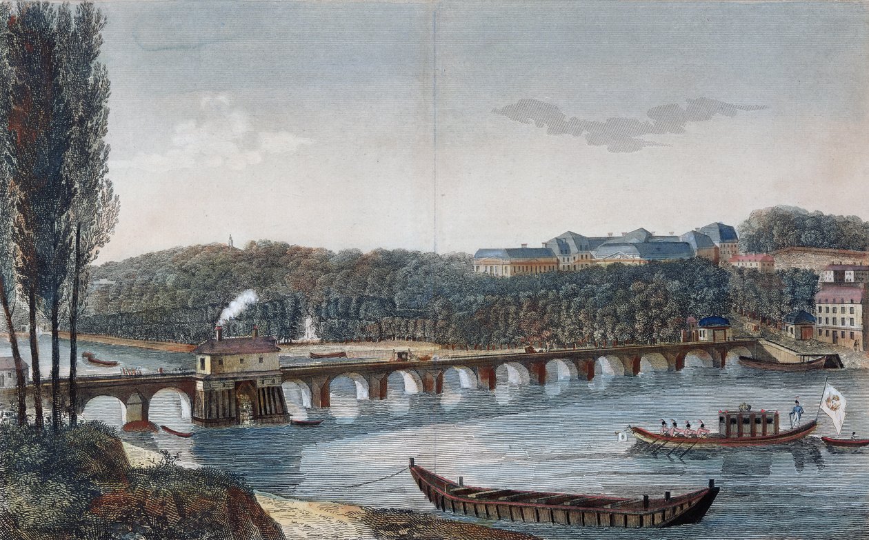 Veduta del Castello e del Ponte di Saint-Cloud da Henri Courvoisier Voisin