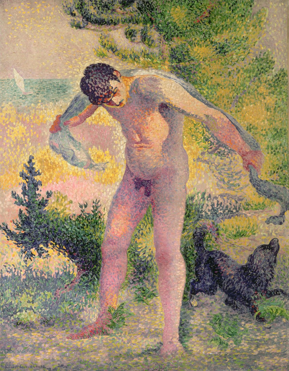 Bagnante che si asciuga a St. Tropez, 1893 da Henri Edmond Cross