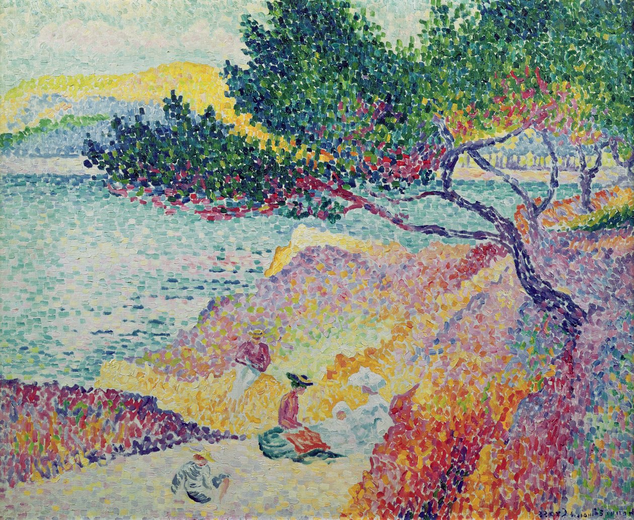 La Plage de Saint-Clair, 1906-07 da Henri Edmond Cross