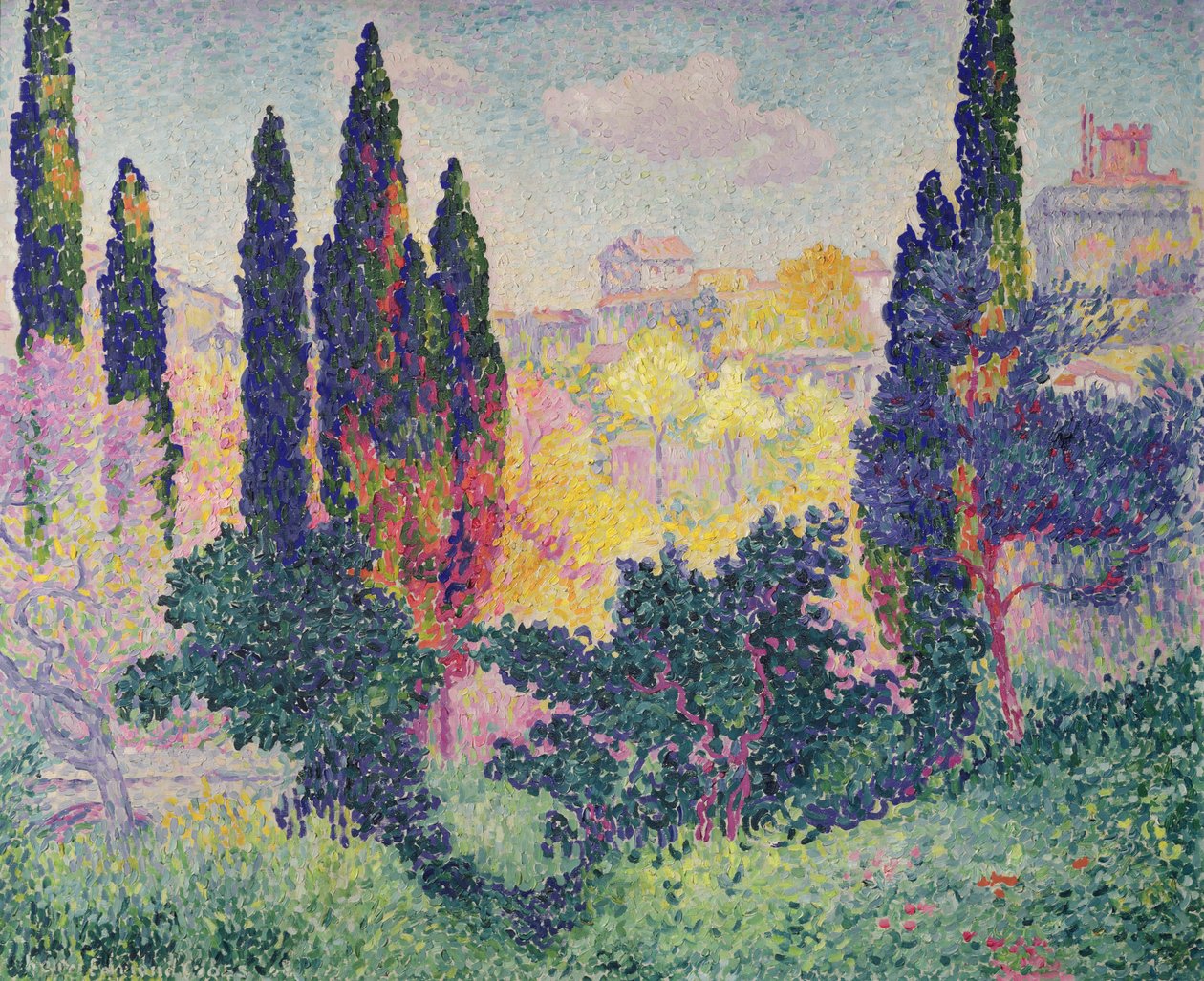 I cipressi a Cagnes, 1908 da Henri Edmond Cross