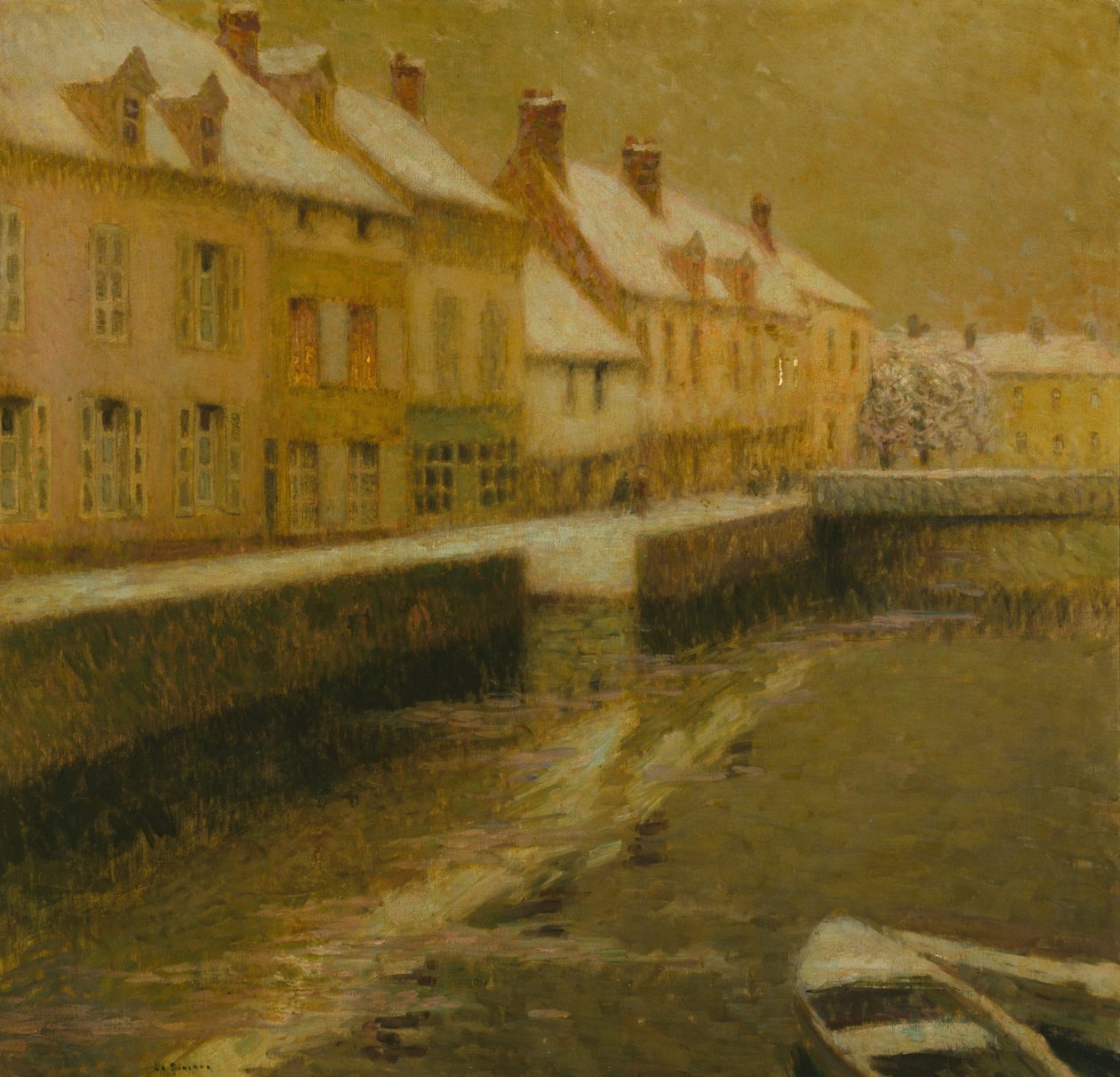 Canale a Bruges, inverno da Henri Eugene Augustin Le Sidaner