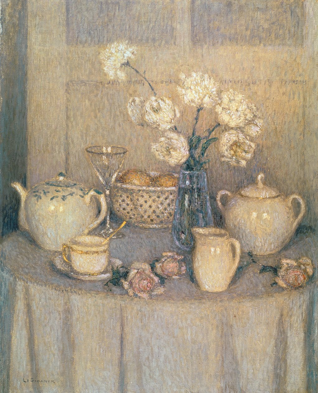 La tavola bianca da Henri Eugene Augustin Le Sidaner