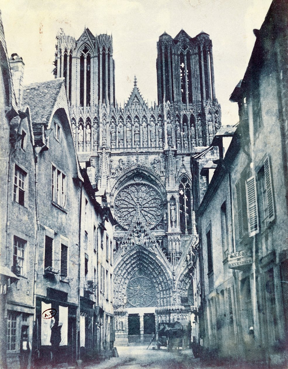 Cattedrale di Reims c.1851 (cianotipo) da Henri Jean Louis Le Secq