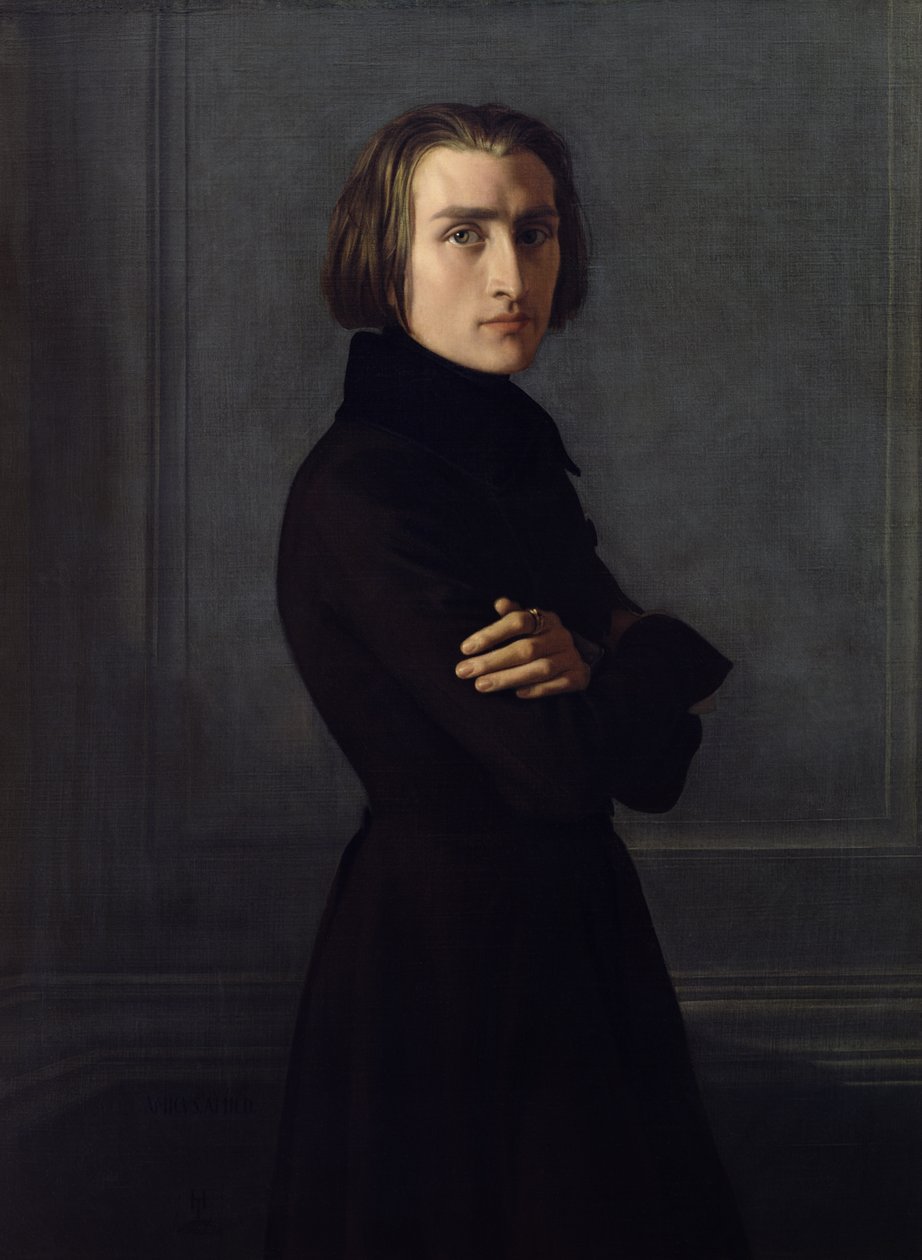 Ritratto di Franz Liszt (1811-86) 1839 da Henri Lehmann